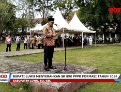 Bupati Luwu Menyerahkan 890 SK PPPK Formasi Tahun 2024