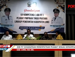 BKPSDM Luwu Gelar Uji Kompetensi, JOB FIT Lingkup Pemerintah Kabupaten Luwu