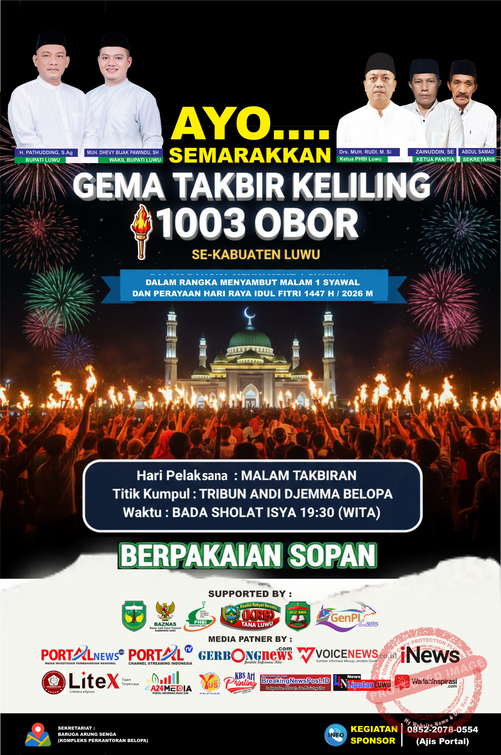 Soal Dana Kegiatan Gema Takbir Keliling 1003 Obor, Ajis : Murni Sumbangan Hamba Allah, Dermawan dan Sponsor 2 Gema Takbir Keliling 1003 Obor